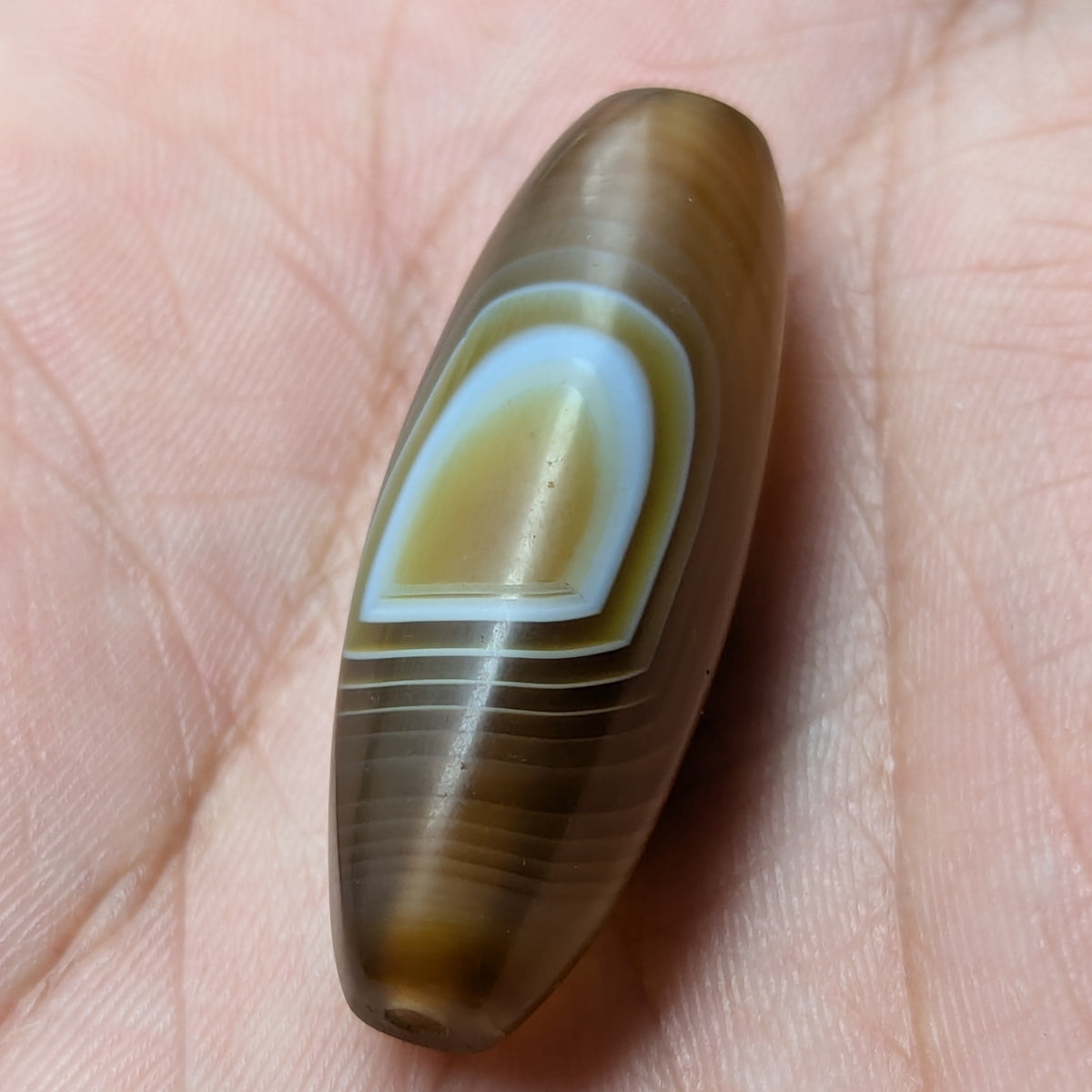 Vintage MiddleEastern Natural Eyes Yemeni Agate Bead