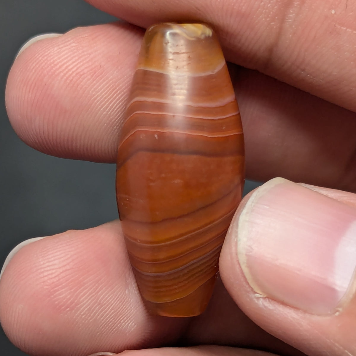 Antike afrikanische Karneol-Naturauge-Achatperle Amulett