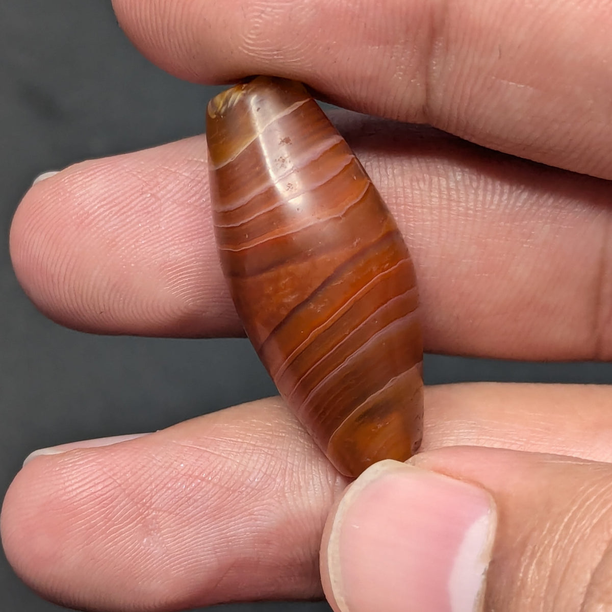 Antike afrikanische Karneol-Naturauge-Achatperle Amulett
