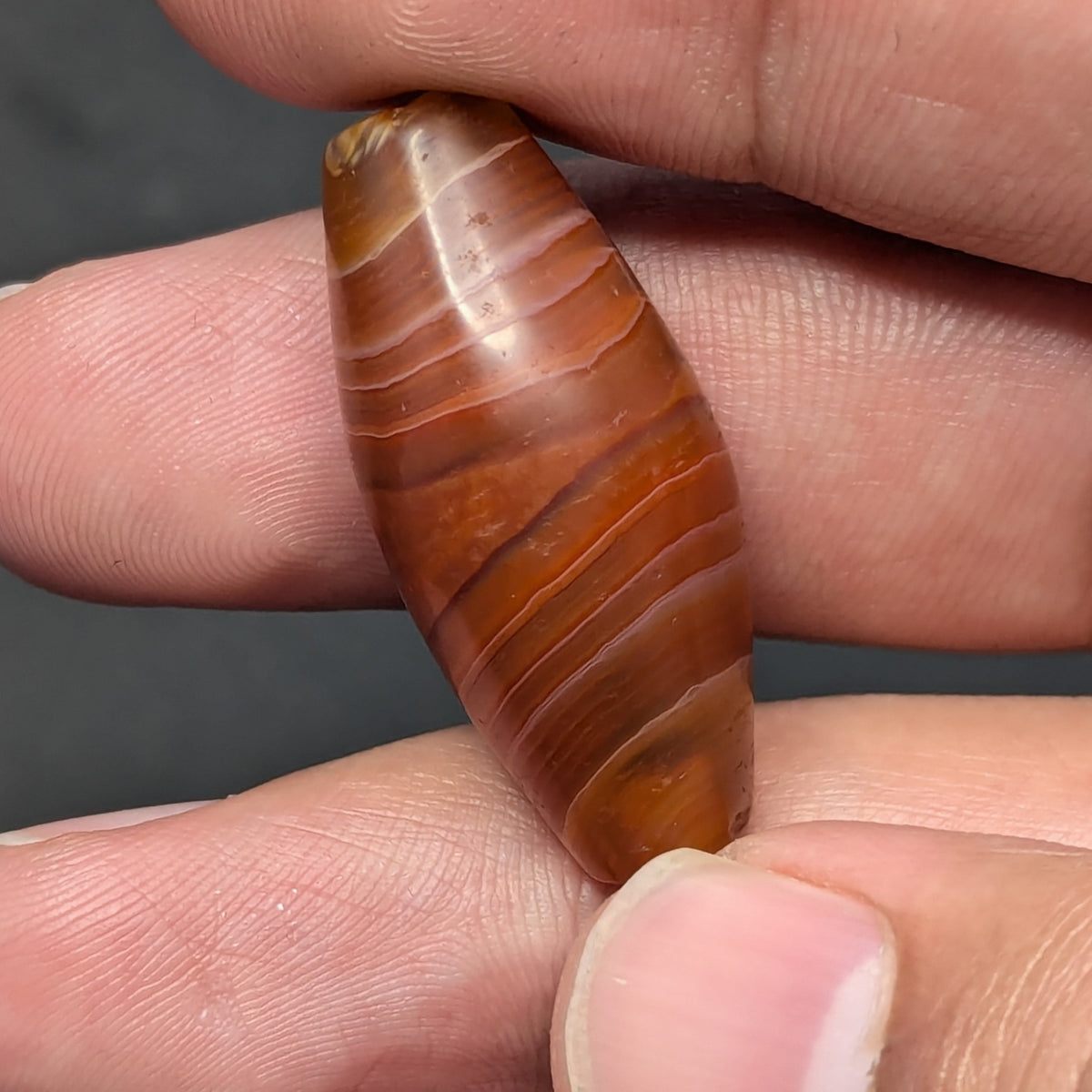Antike afrikanische Karneol-Naturauge-Achatperle Amulett
