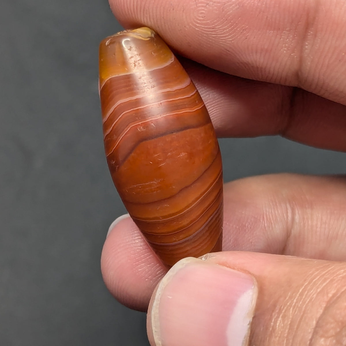 Antike afrikanische Karneol-Naturauge-Achatperle Amulett
