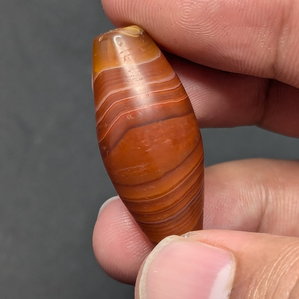 Antike afrikanische Karneol-Naturauge-Achatperle Amulett