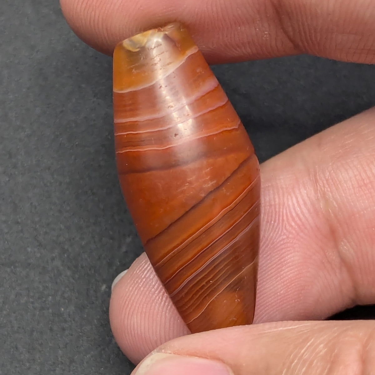 Antike afrikanische Karneol-Naturauge-Achatperle Amulett