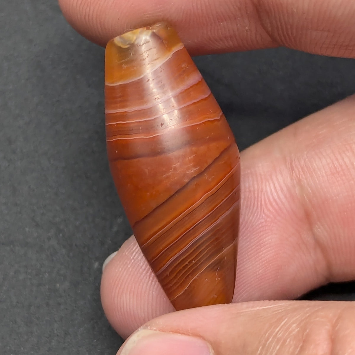 Antike afrikanische Karneol-Naturauge-Achatperle Amulett