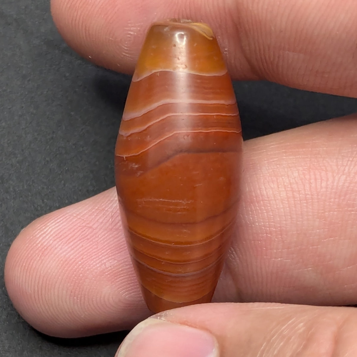 Antike afrikanische Karneol-Naturauge-Achatperle Amulett