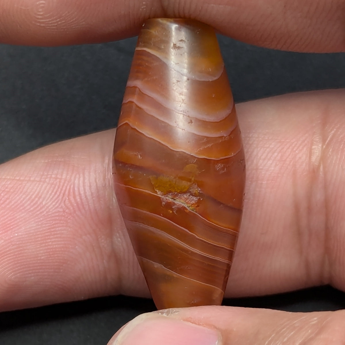Antike afrikanische Karneol-Naturauge-Achatperle Amulett
