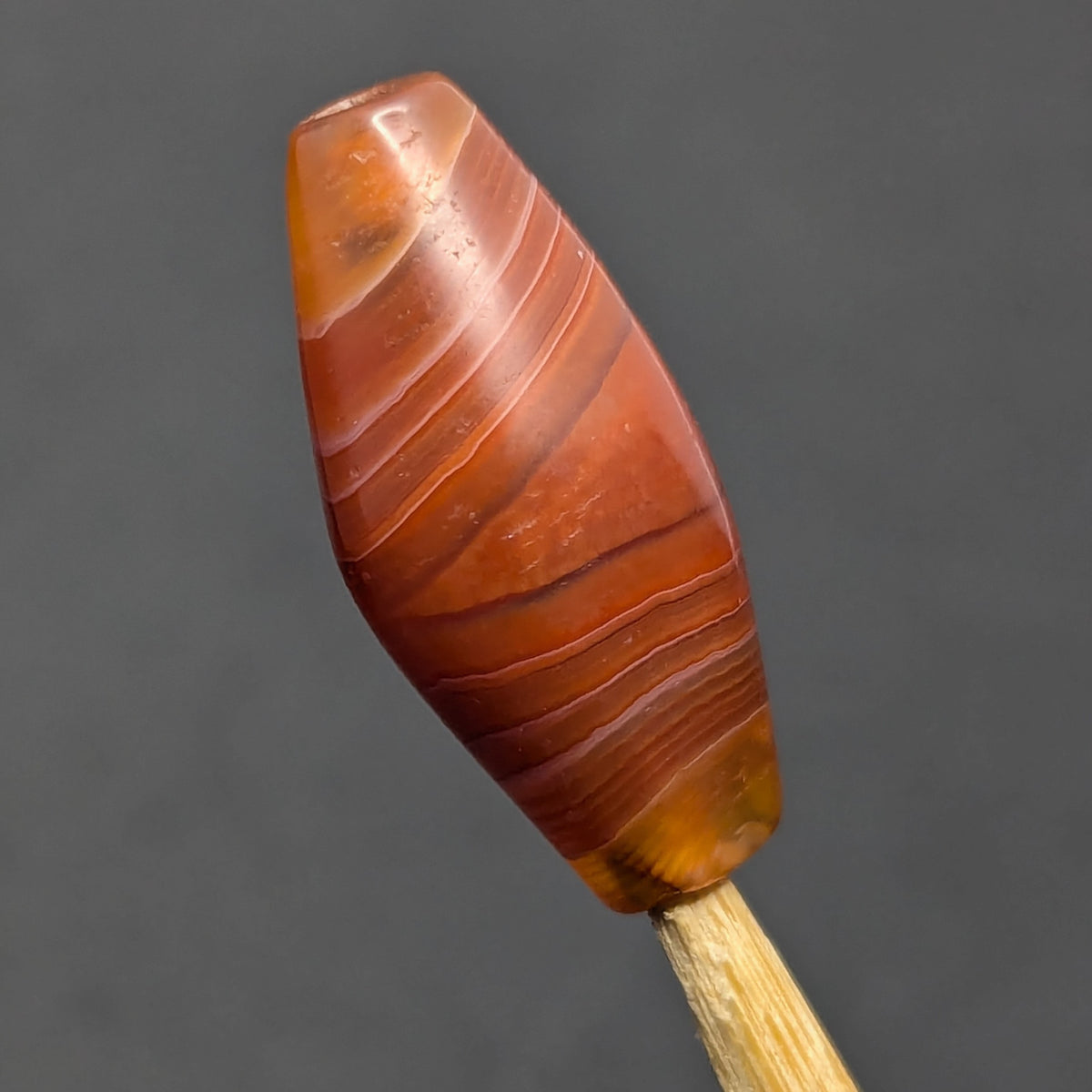 Antike afrikanische Karneol-Naturauge-Achatperle Amulett