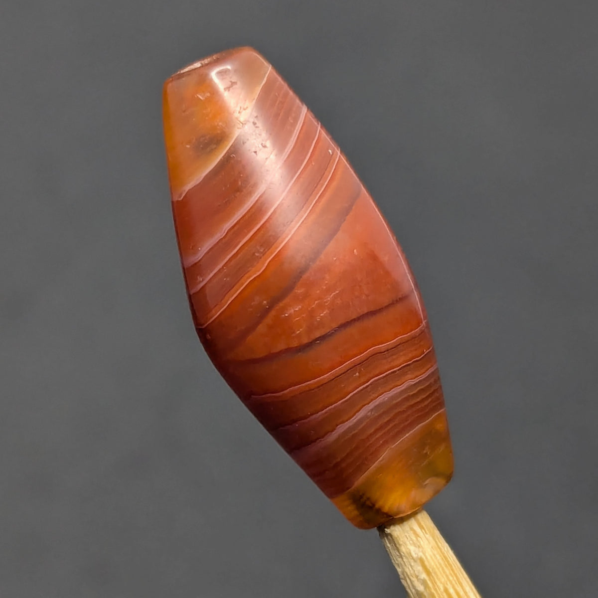 Antike afrikanische Karneol-Naturauge-Achatperle Amulett
