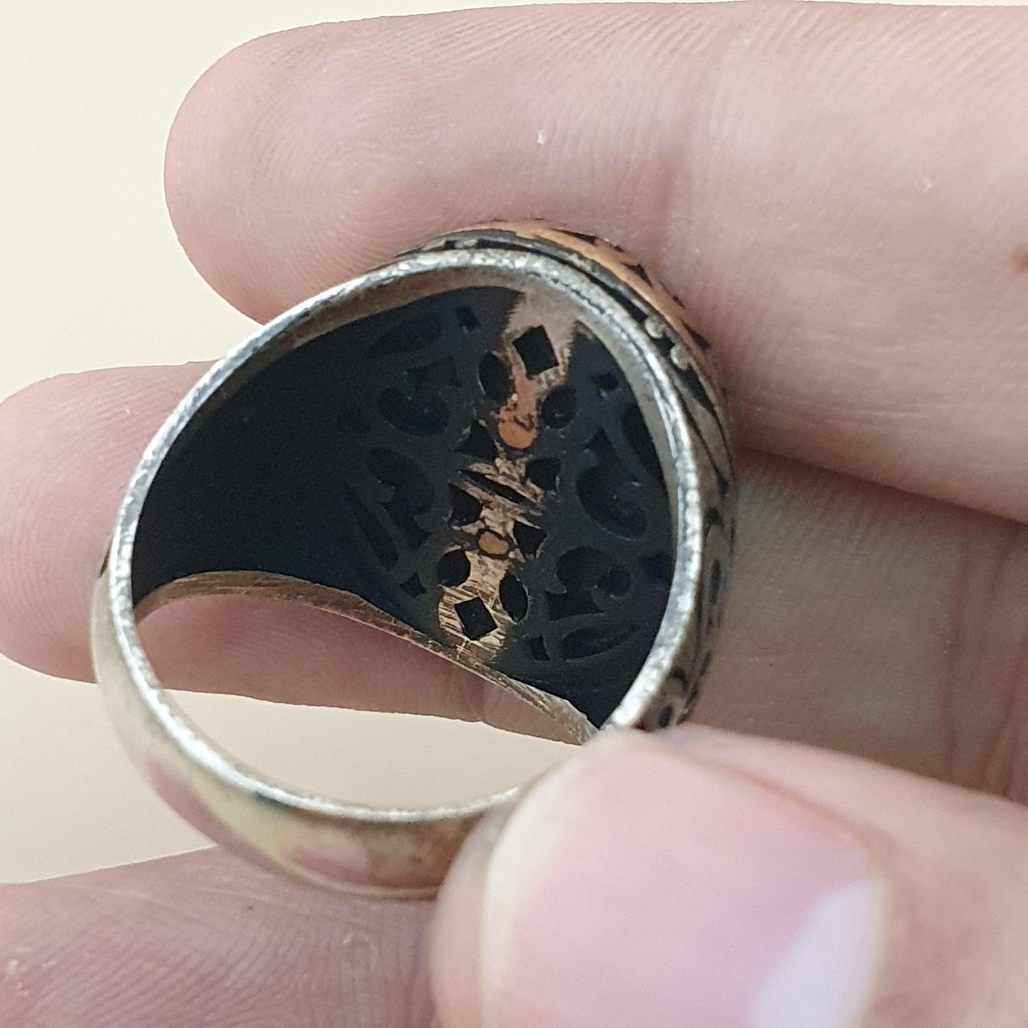 Vintage-inspirierter Achat- & Silberring Elegantes handgefertigtes Design
