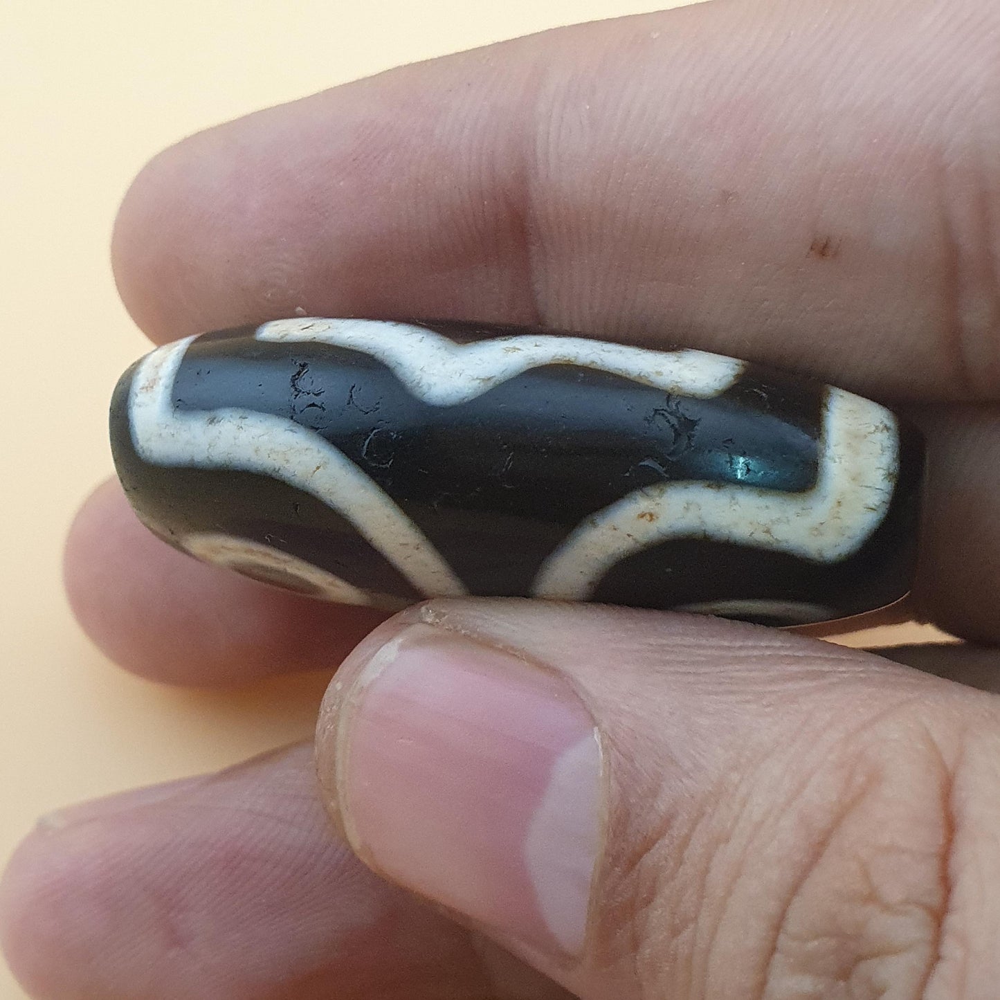 Vintage 3 Augen Himalaya Tibet Achate Dzi Perlen Amulett