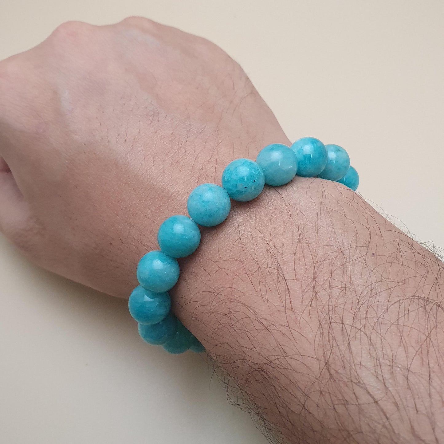 Naturarmband aus Amazonit mit aquagrünen Edelsteinperlen (11mm)