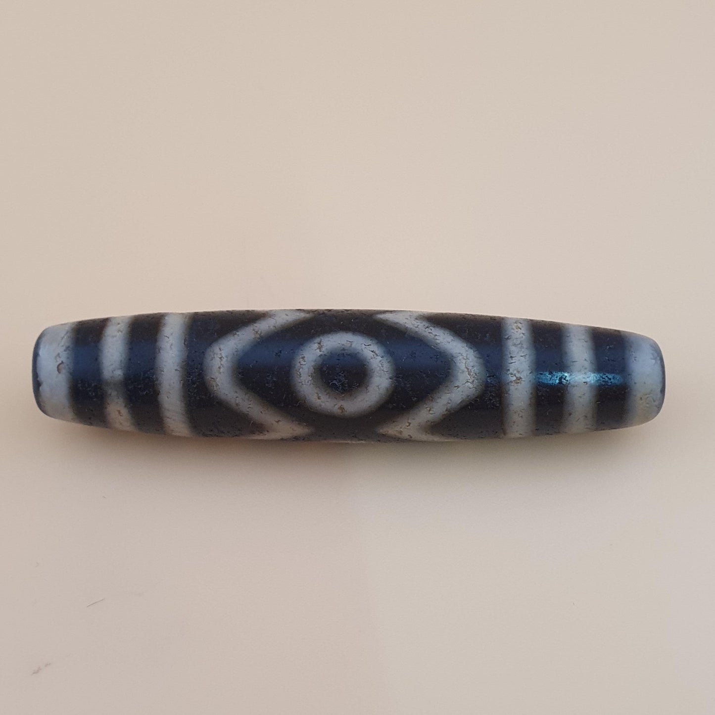 Vintage Antik inspiriert Himalaya Tibet 3 Augen Achat Edelstein Perle Amulett Anhänger
