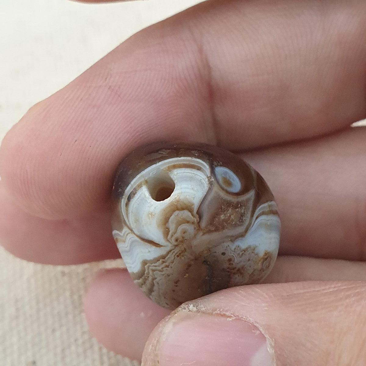 Natur Suliemani Augen Achate Perle Amulett Vintage