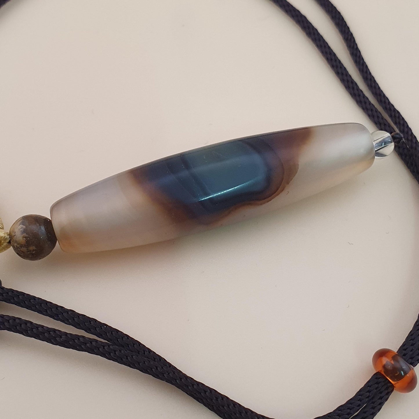 Vintage Natural Eyes Yemeni Suliemani Agate Bead Amulet