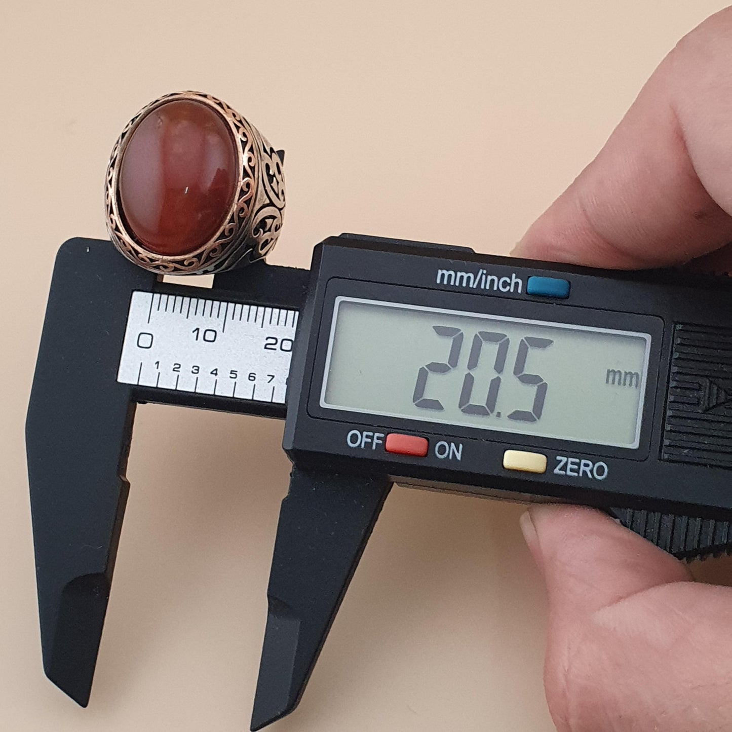 Handgefertigter, Vintage-inspirierter Achatring aus 925er Sterlingsilber