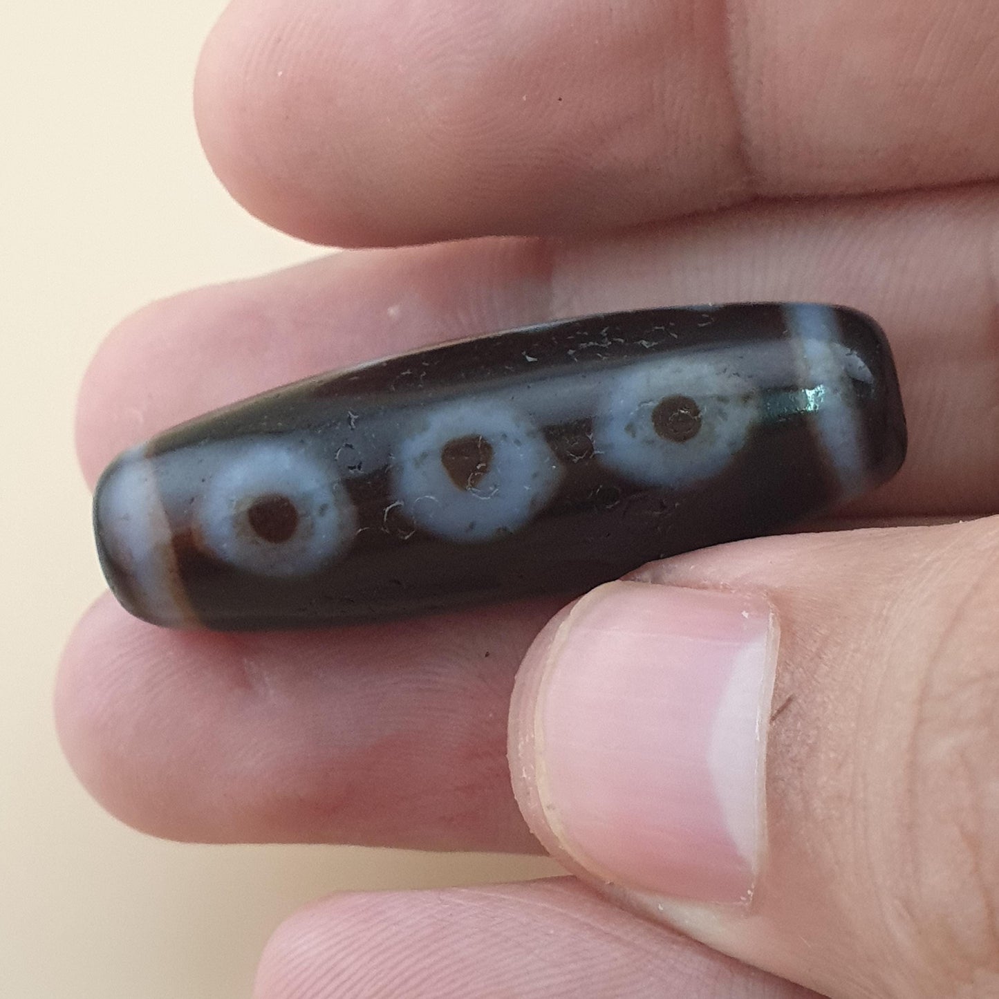 Vintage 5 Eyes Himalayan Tibetan Agate Dzi Bead Amulet