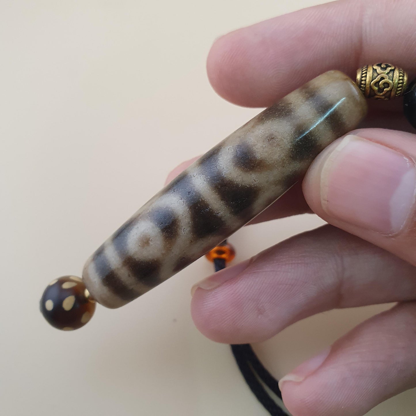Vintage 12 Einzigartige Augen Himalaya Tibet Achat Dzi Perlenkette