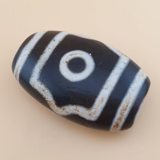 Vintage 3 Augen Himalaya Tibet Achate Dzi Perlen Amulett