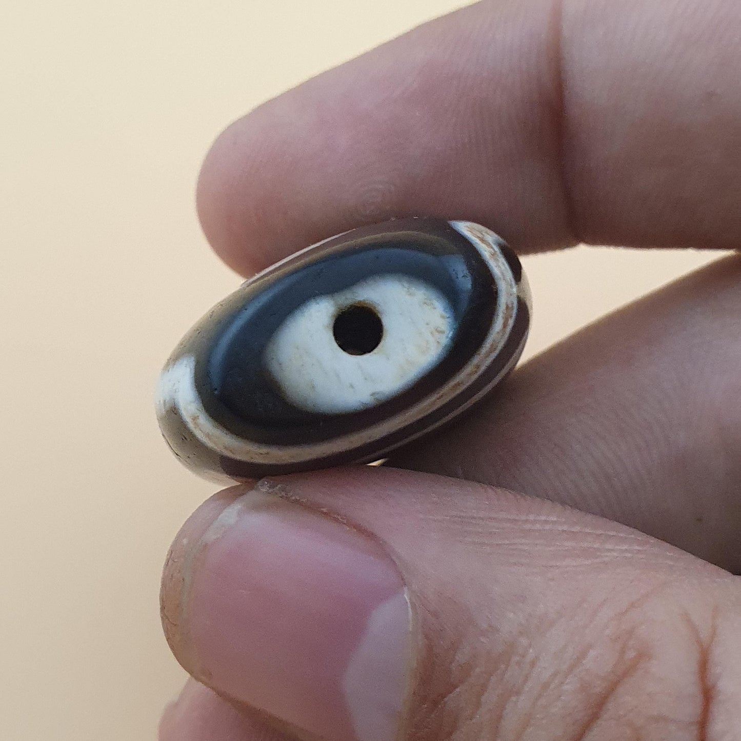 Vintage 3 Augen Himalaya Tibet Achate Dzi Perlen Amulett