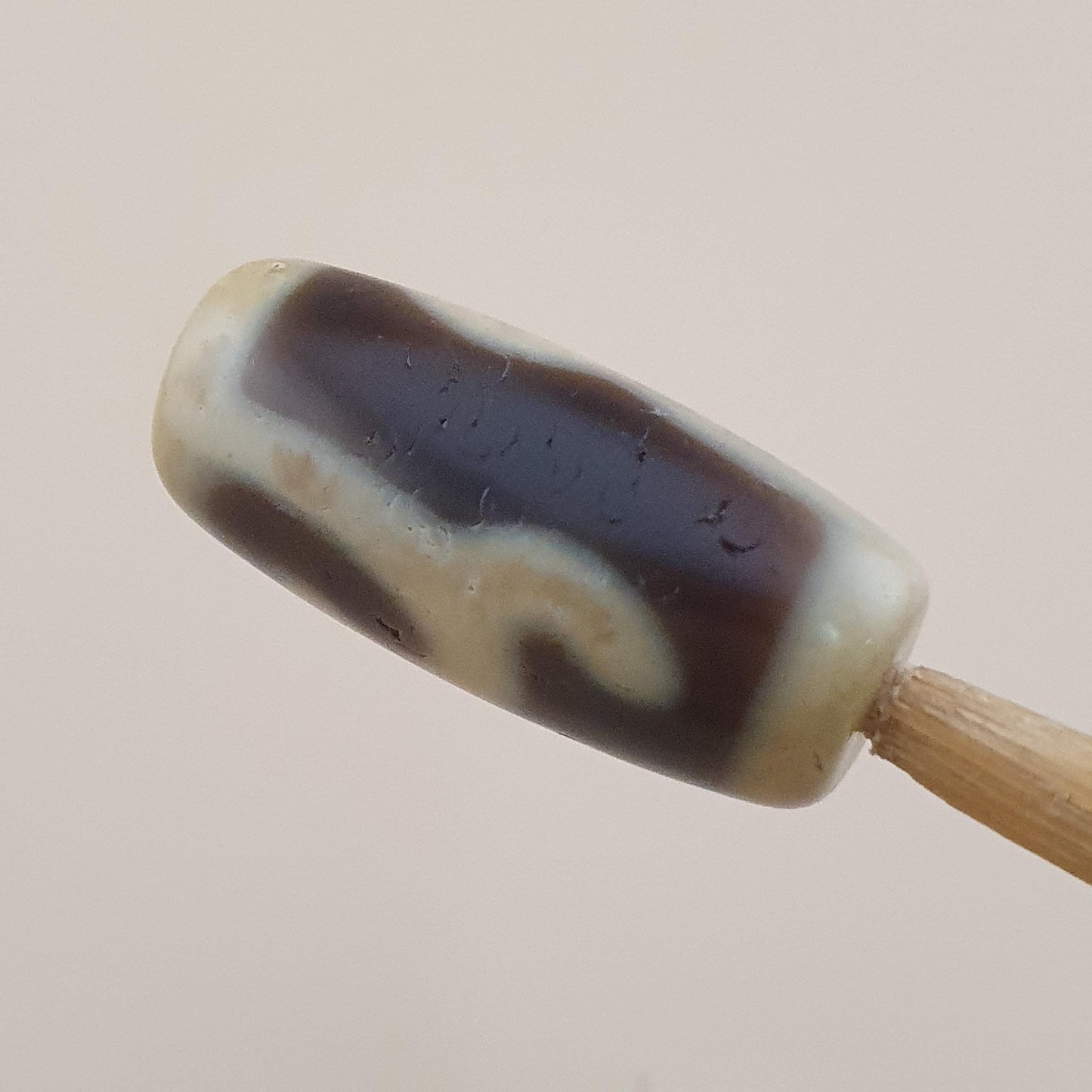 Vintage Unique Pattern Himalayan Tibetan Agate Dzi Bead Amulet