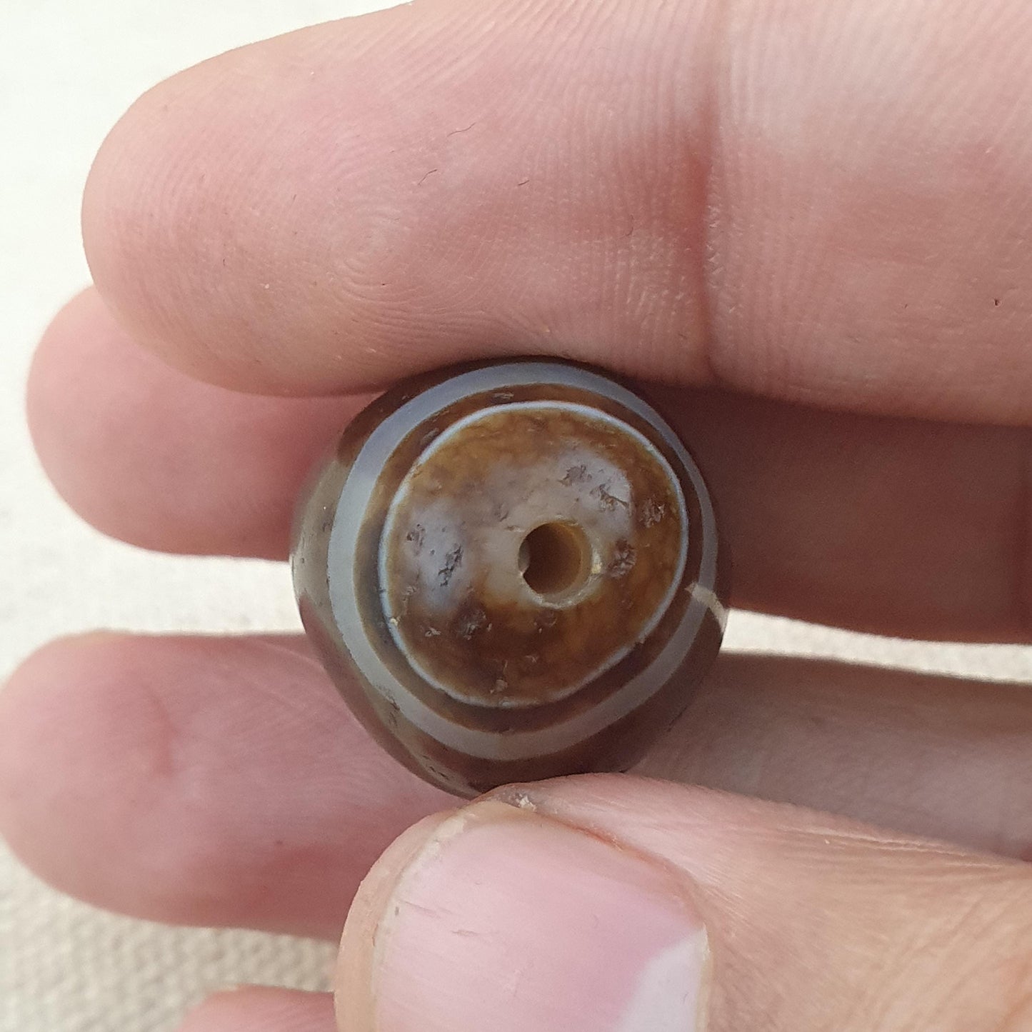 Vintage Suliemani Achat Anhänger: Augenstein Amulett Perle