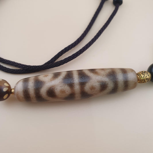 Vintage 12 Einzigartige Augen Himalaya Tibet Achat Dzi Perlenkette