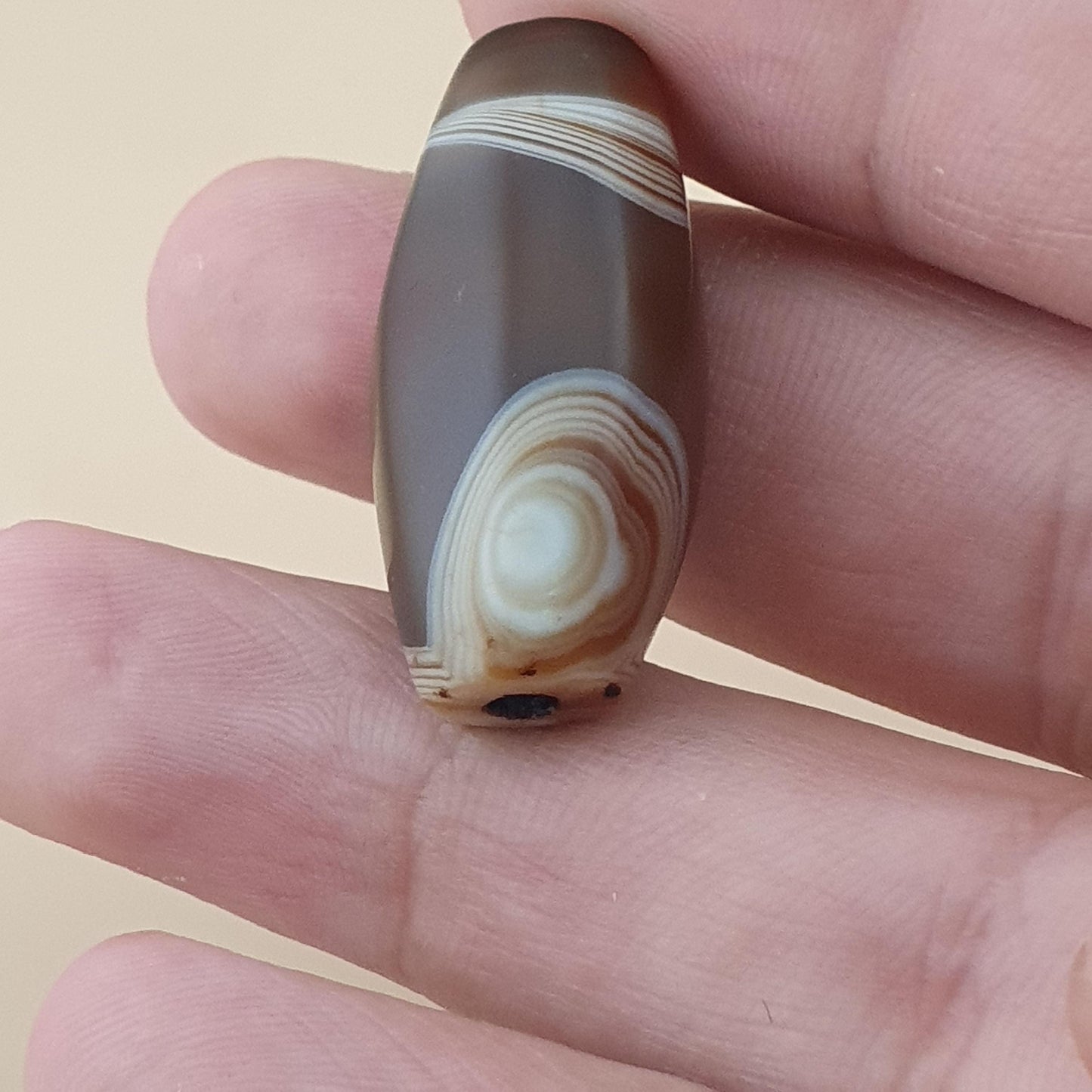 Vintage Yemeni Suliemani Natural Eye Agate Bead Amulet