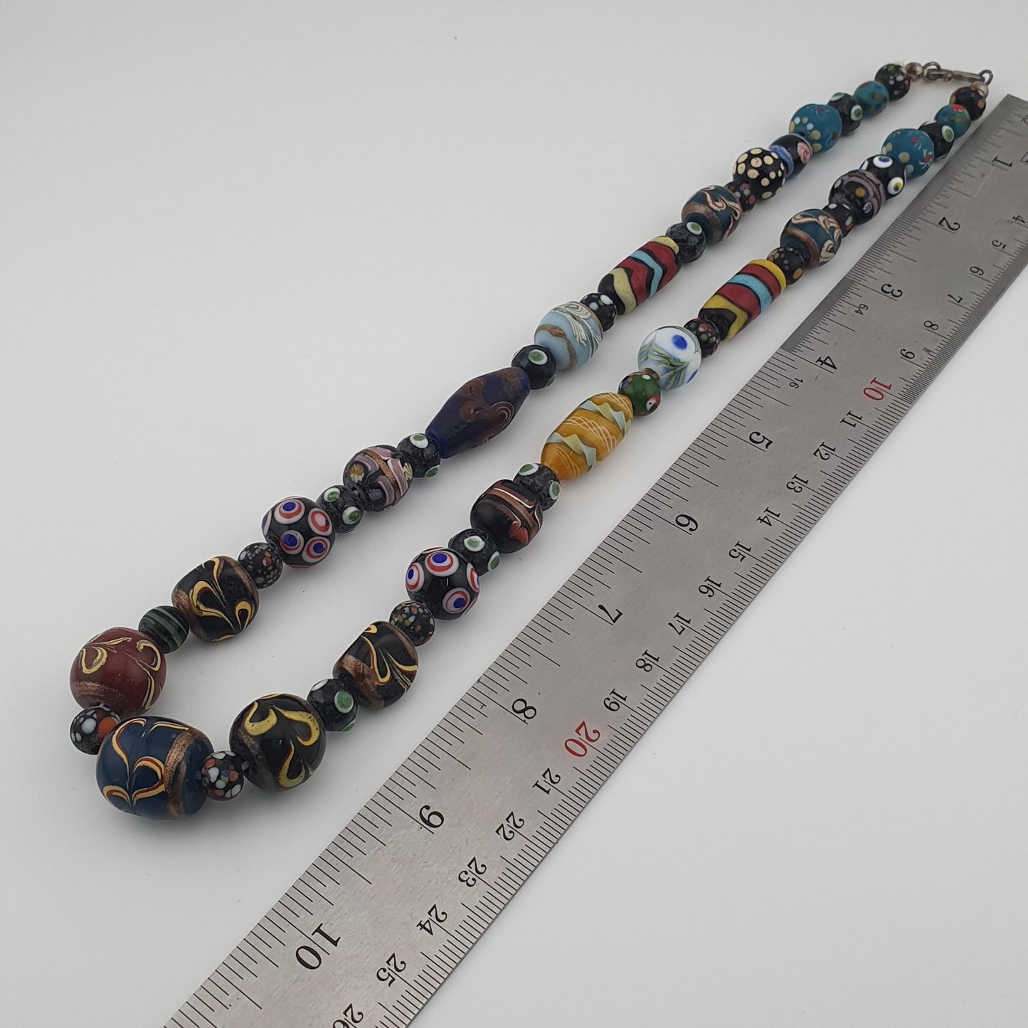 Antique MultiColor Venetian Style Mix Glass Beads Necklace