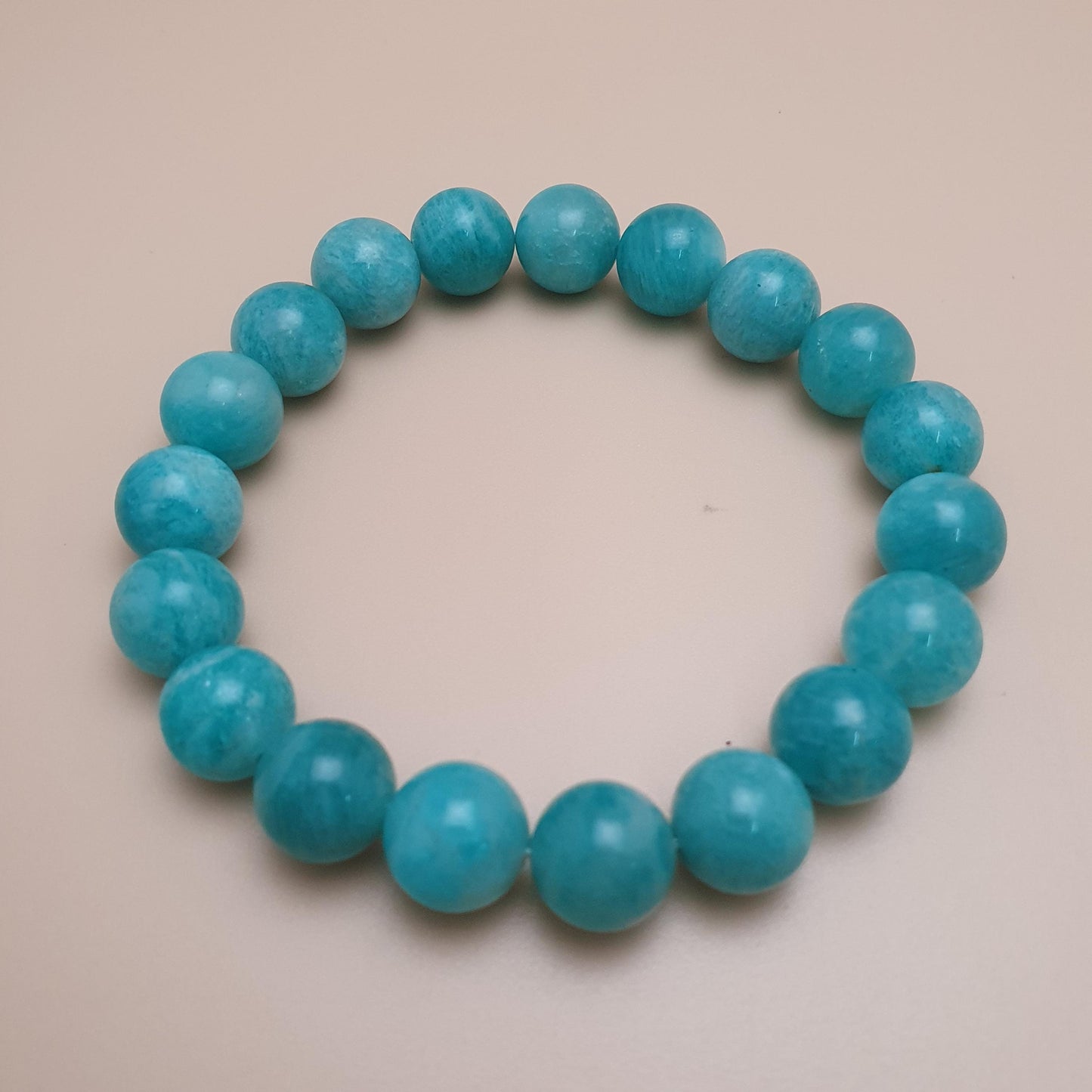 Naturarmband aus Amazonit mit aquagrünen Edelsteinperlen (11mm)