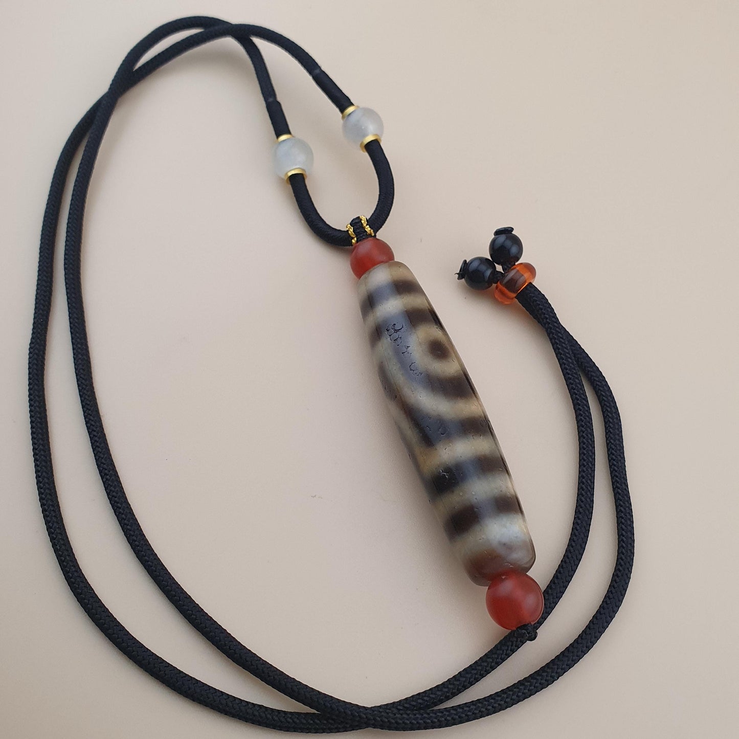 Vintage Himalayan Tibetan 2 Eyes Agate Dzi Bead Amulet