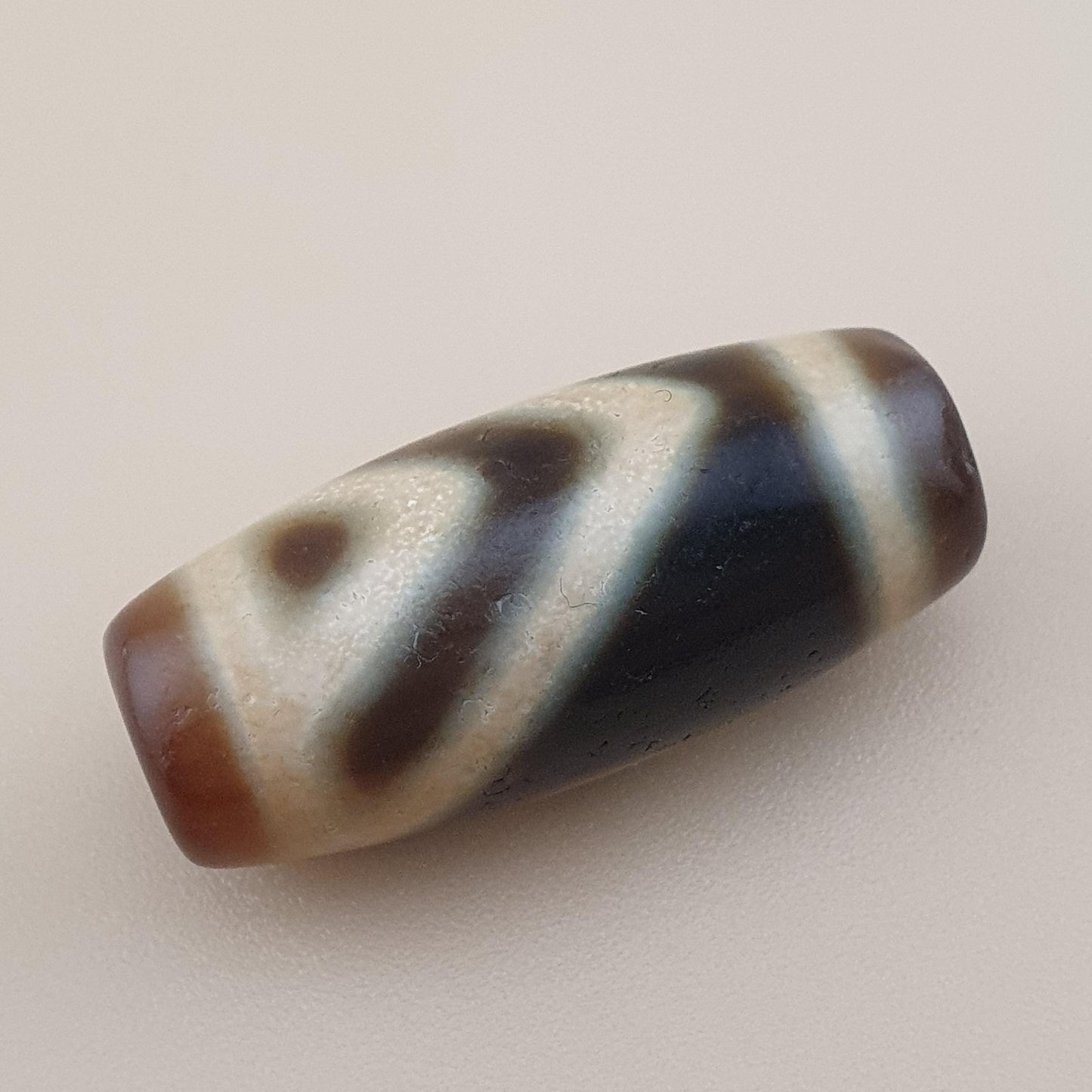 Rare Vintage 1 Eyes Himalayan Tibetan Agate Dzi Bead Unique Pattern Amulet