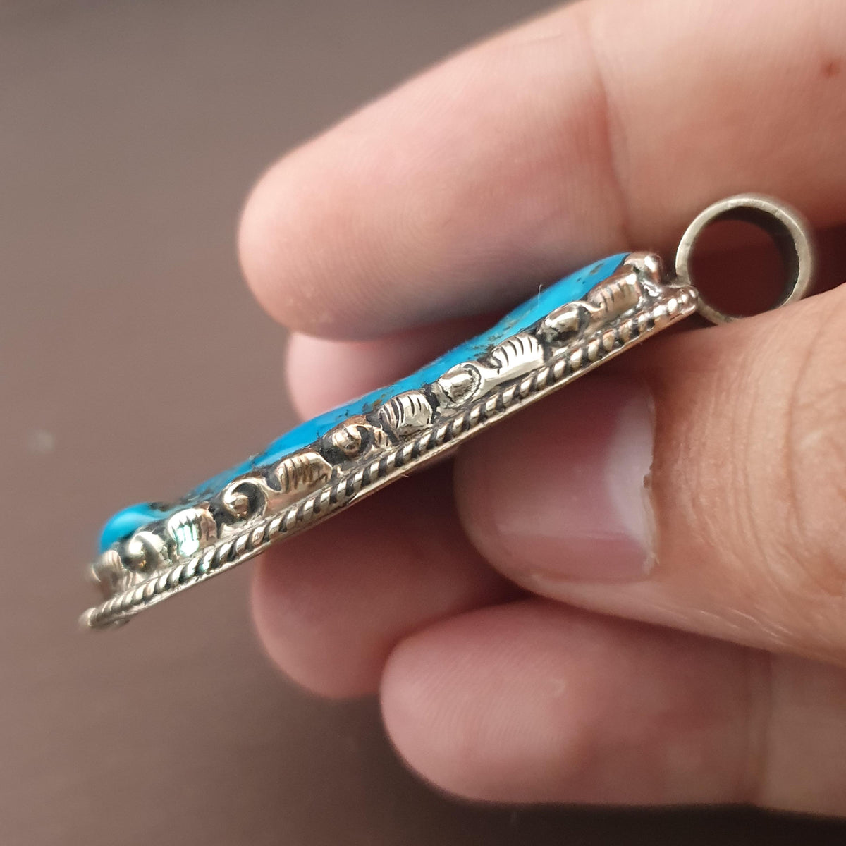 Vintage Turqouise & Brass Beatiful Desgin Pendant
