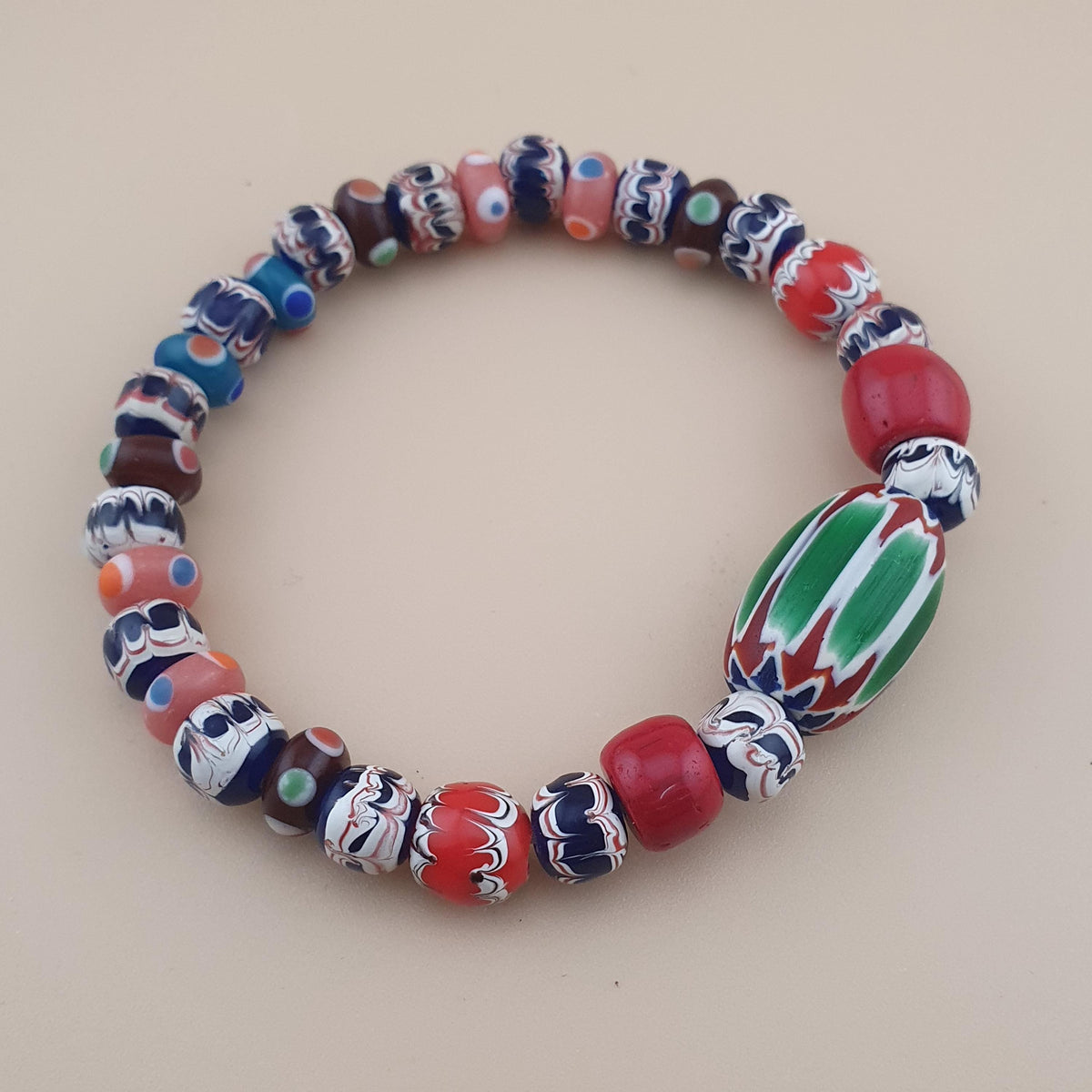 Armband im venezianischen Vintage-Stil mit Glasperlenmix