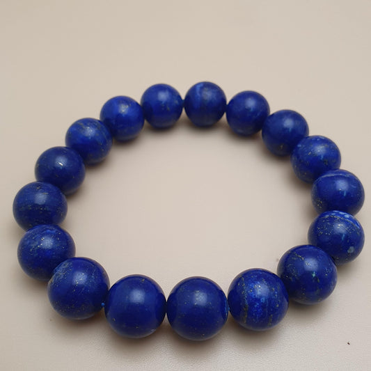 Lapislazuli Armband poliert 11mm Edelsteinperlen