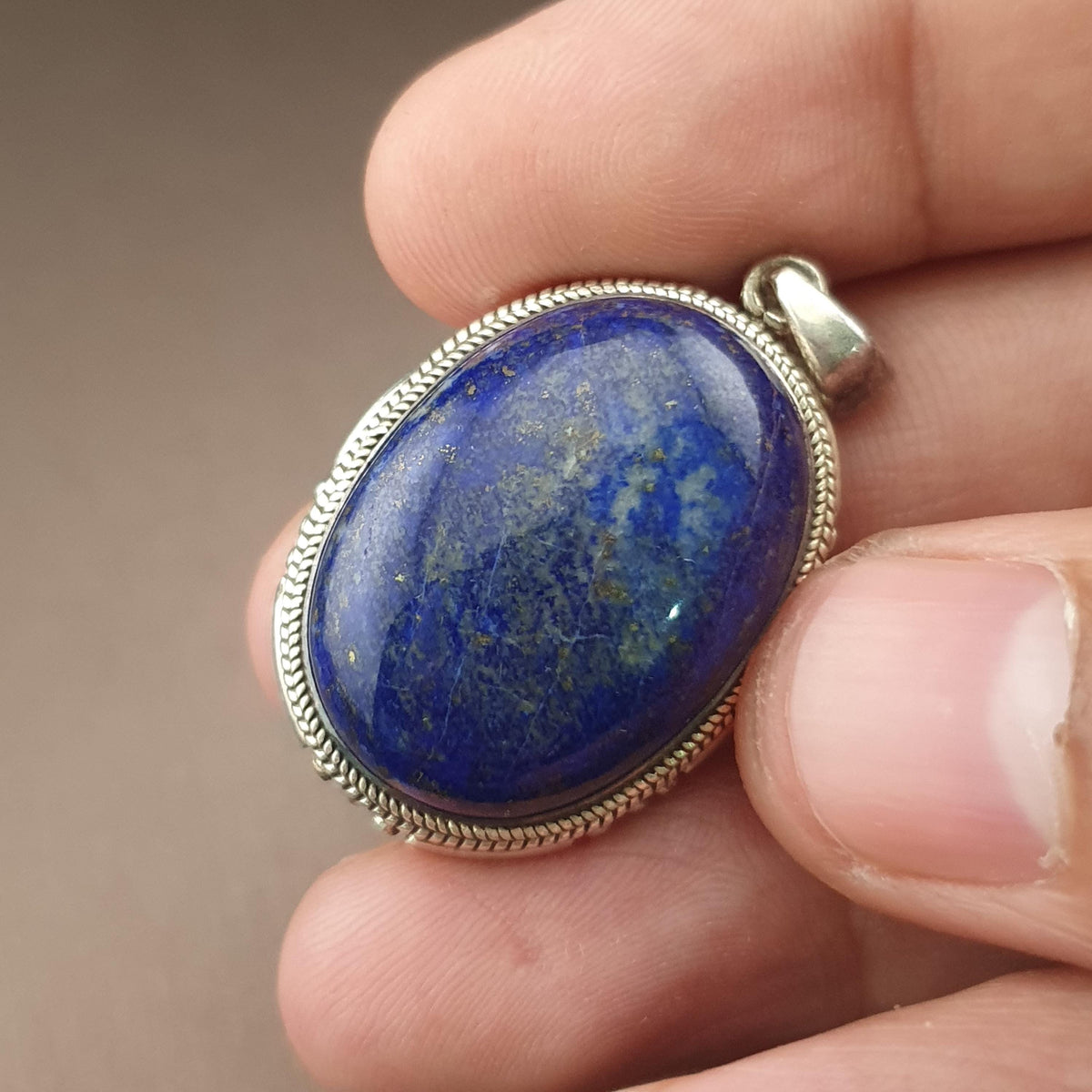 Pendentif vintage en argent sterling 925 avec lapis-lazuli