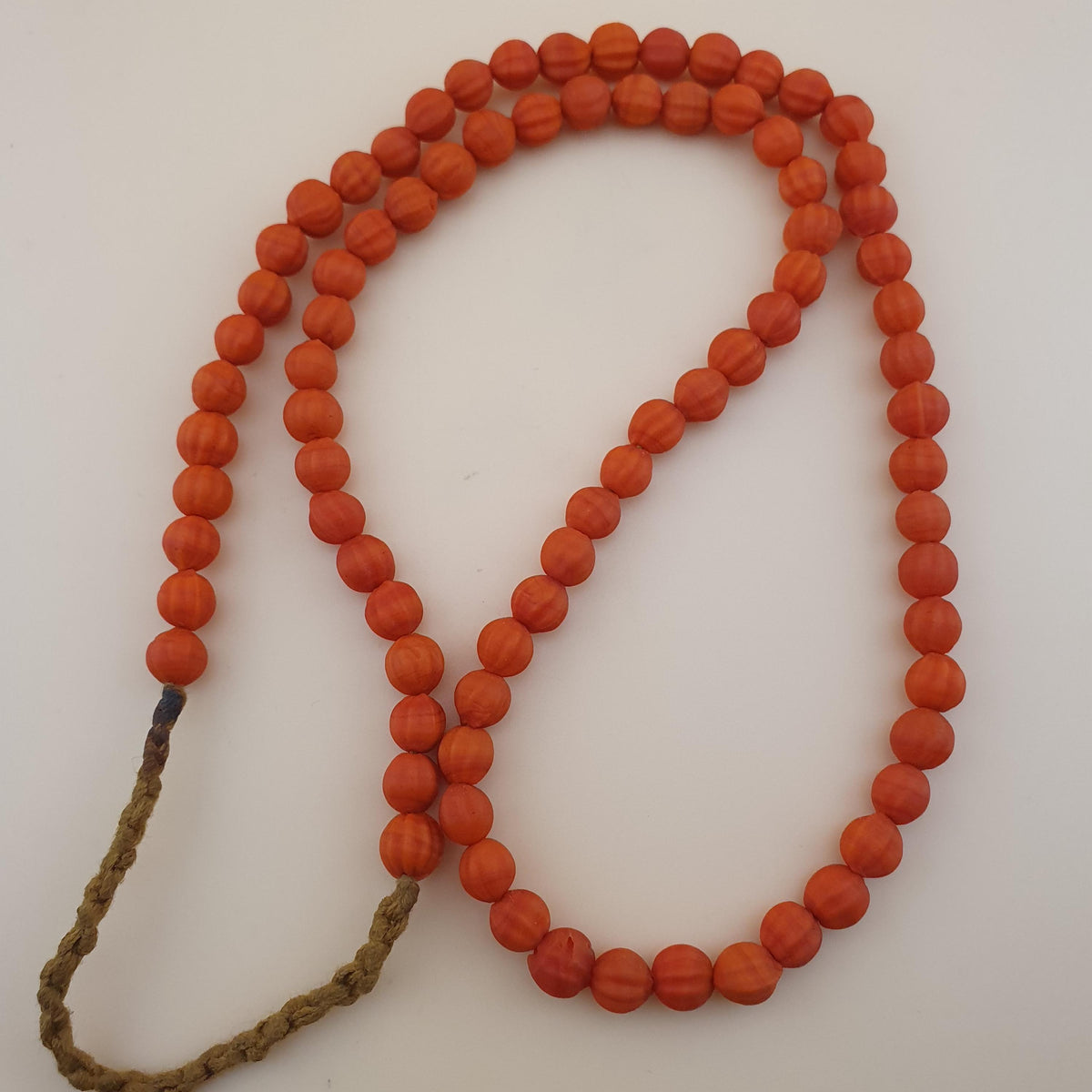 Lot de 4 Colliers de Perles de Verre Vintage en Forme de Melon Style Africain