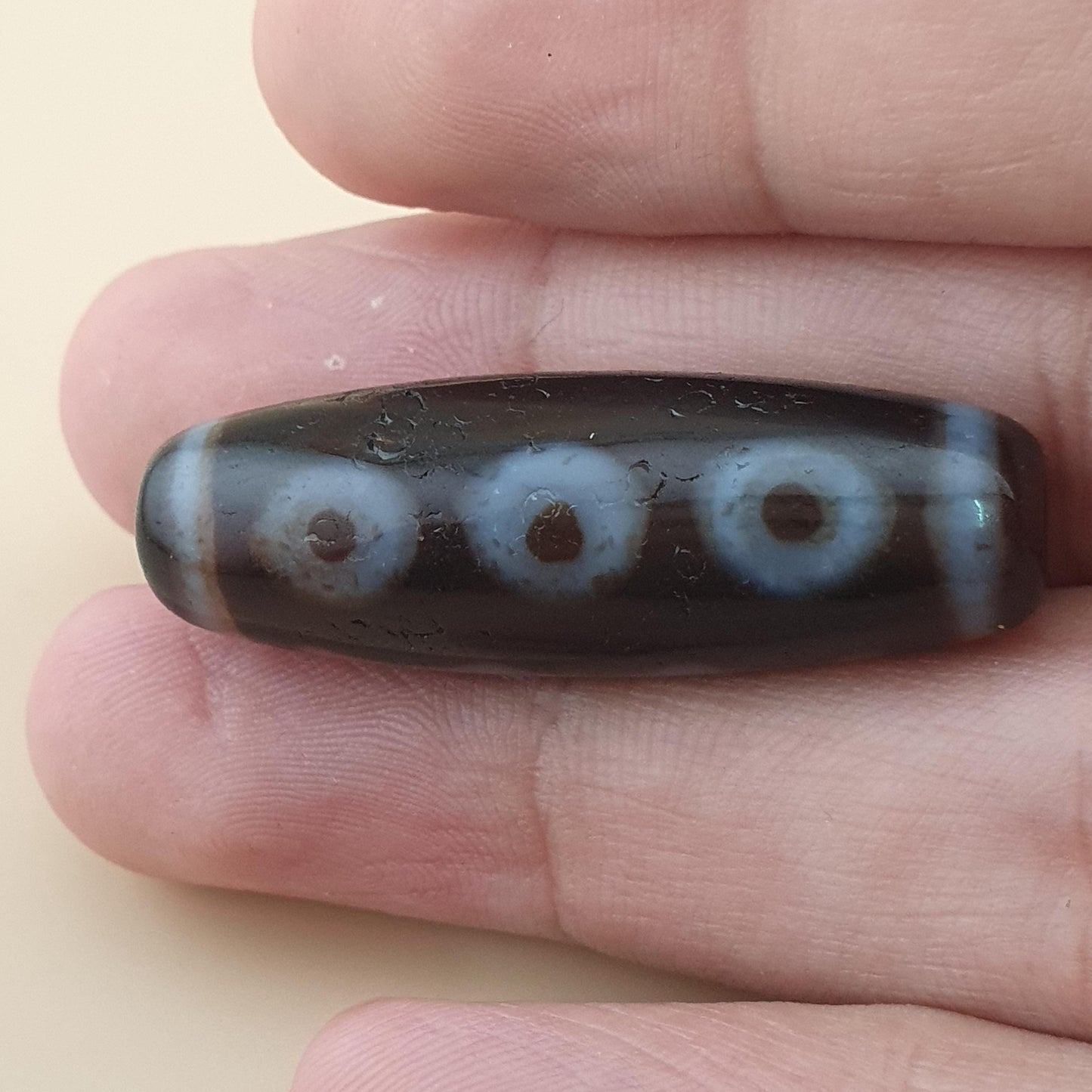 Vintage 5 Eyes Himalayan Tibetan Agate Dzi Bead Amulet