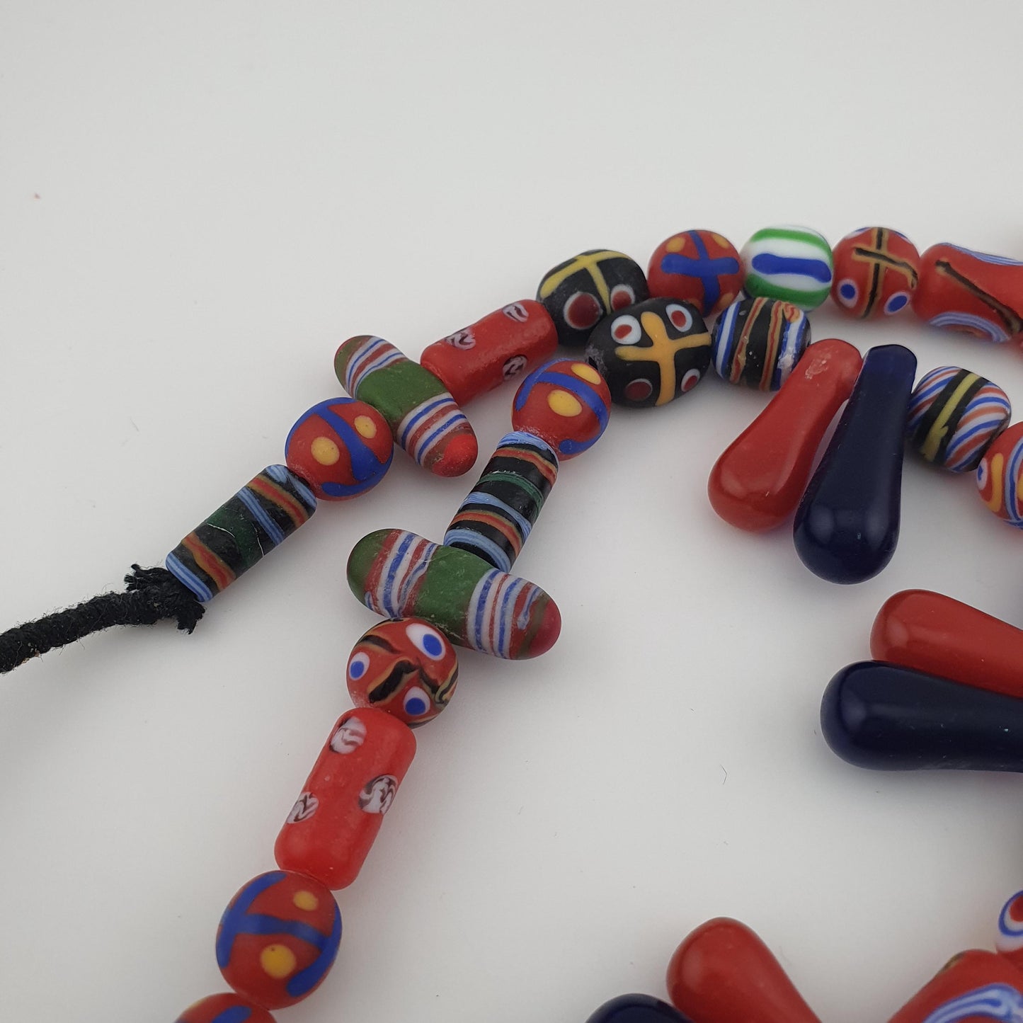 Antique Venetian Style Multicolor Glass Beads, Gabri & Floral Beads Necklace
