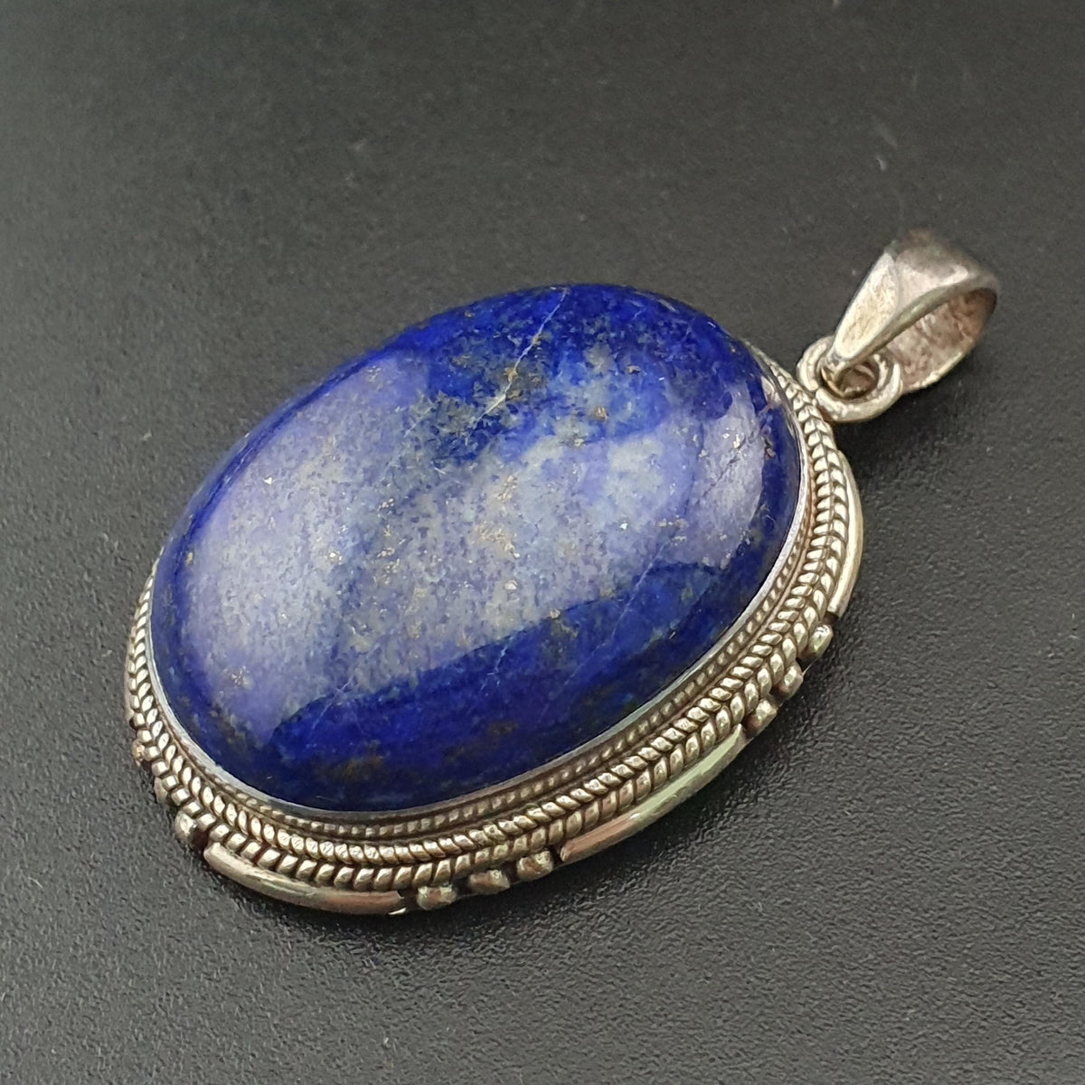 Pendentif vintage en argent sterling 925 avec lapis-lazuli