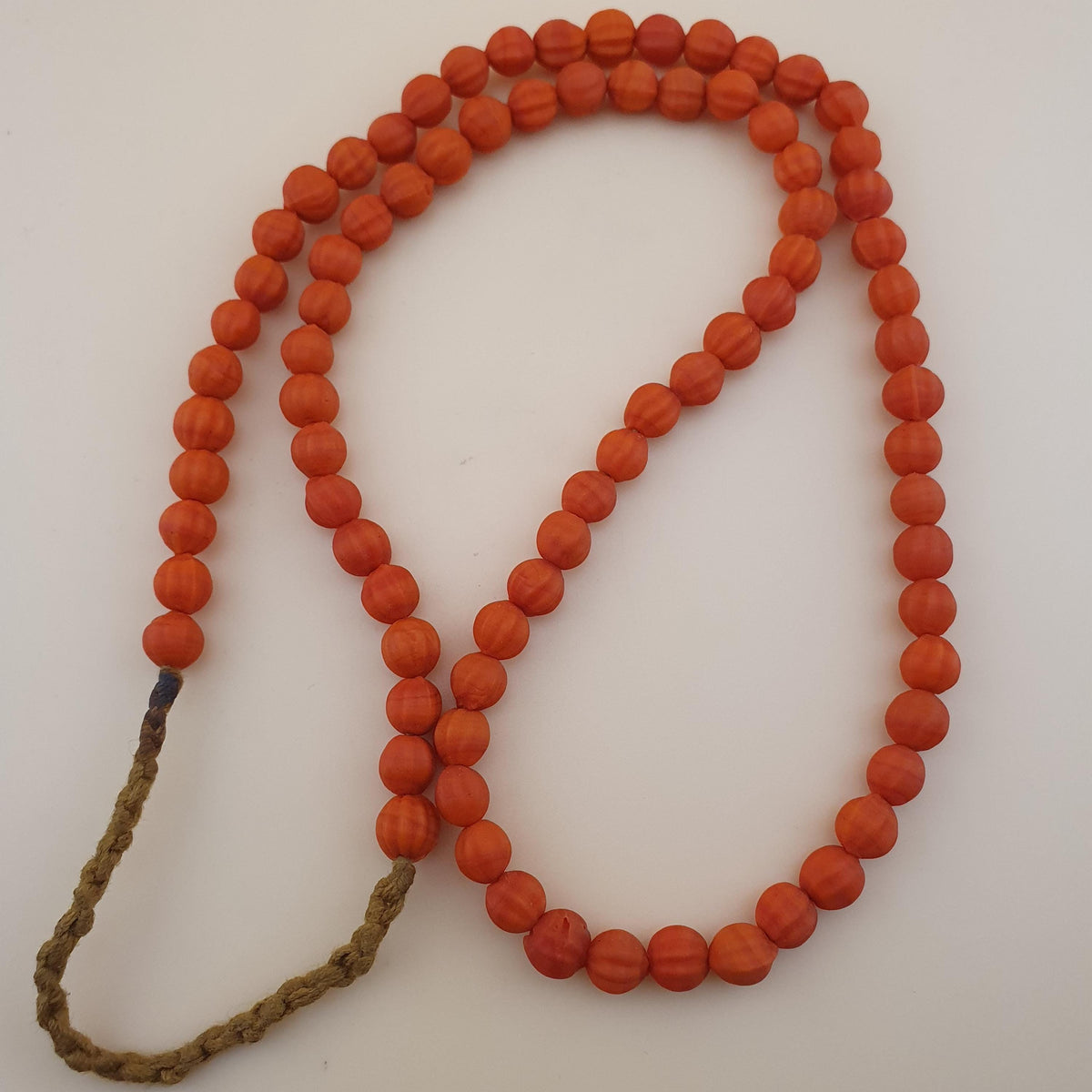 Lot de 4 Colliers de Perles de Verre Vintage en Forme de Melon Style Africain