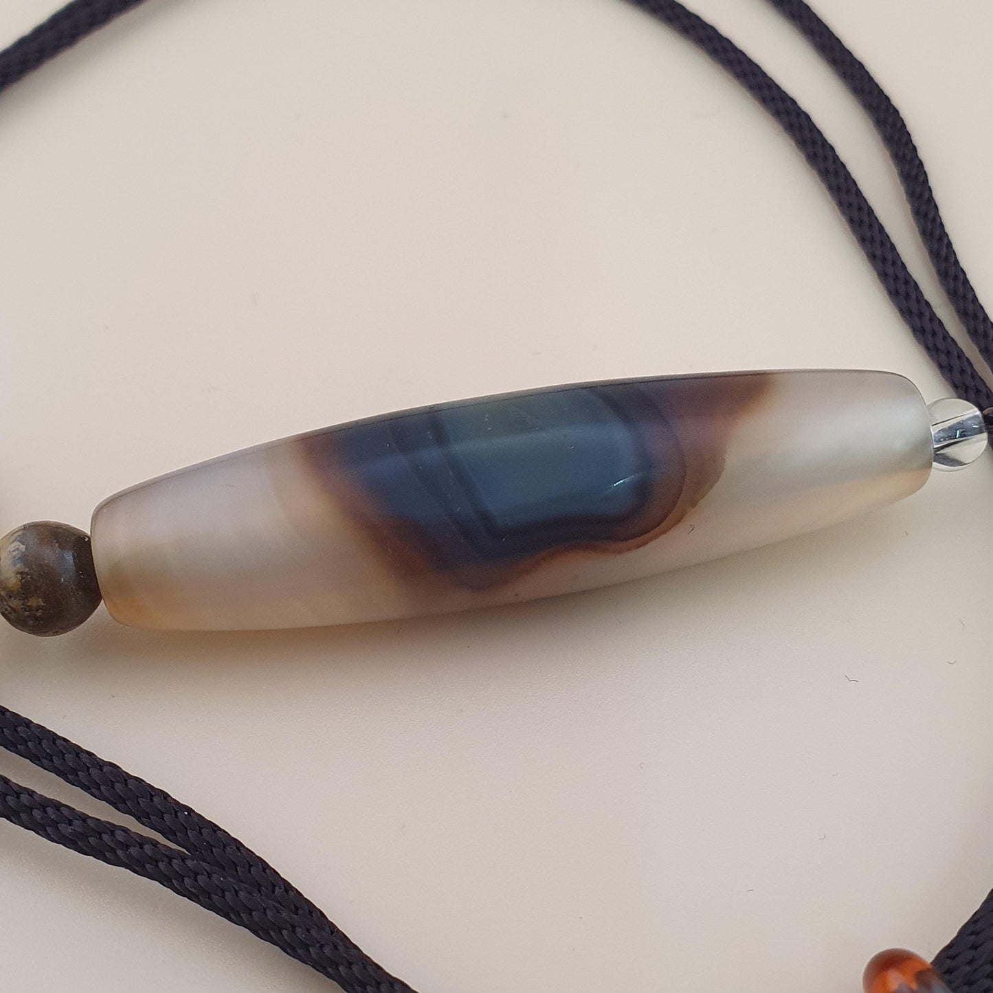 Vintage Natural Eyes Yemeni Suliemani Agate Bead Amulet