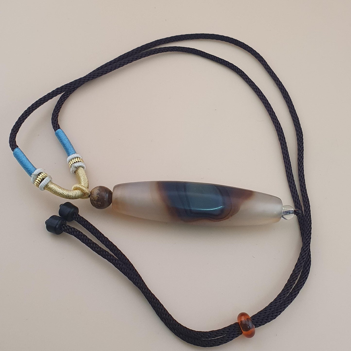Vintage Natural Eyes Yemeni Suliemani Agate Bead Amulet