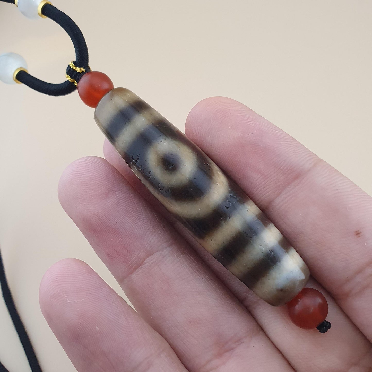 Vintage Himalayan Tibetan 2 Eyes Agate Dzi Bead Amulet