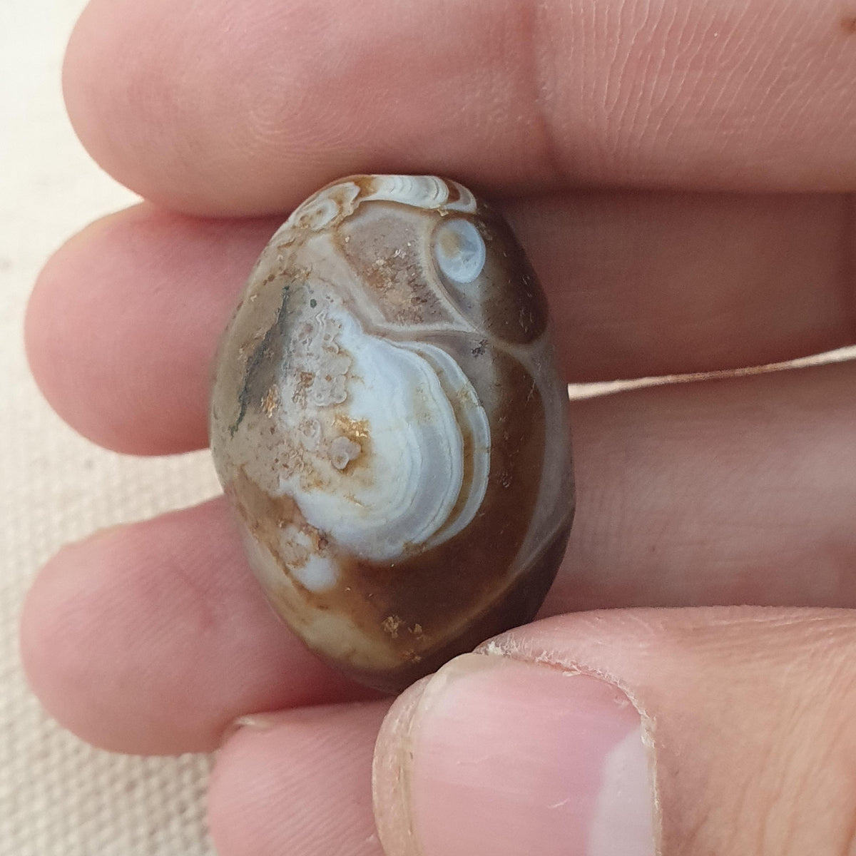 Natur Suliemani Augen Achate Perle Amulett Vintage