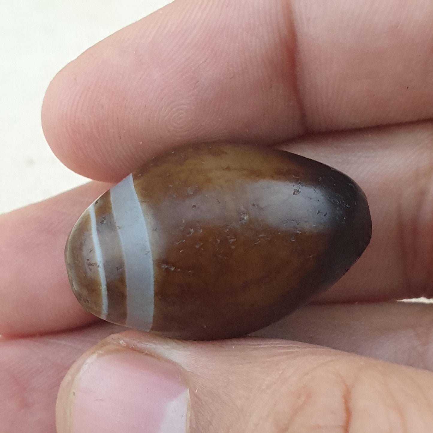 Vintage Suliemani Achat Anhänger: Augenstein Amulett Perle