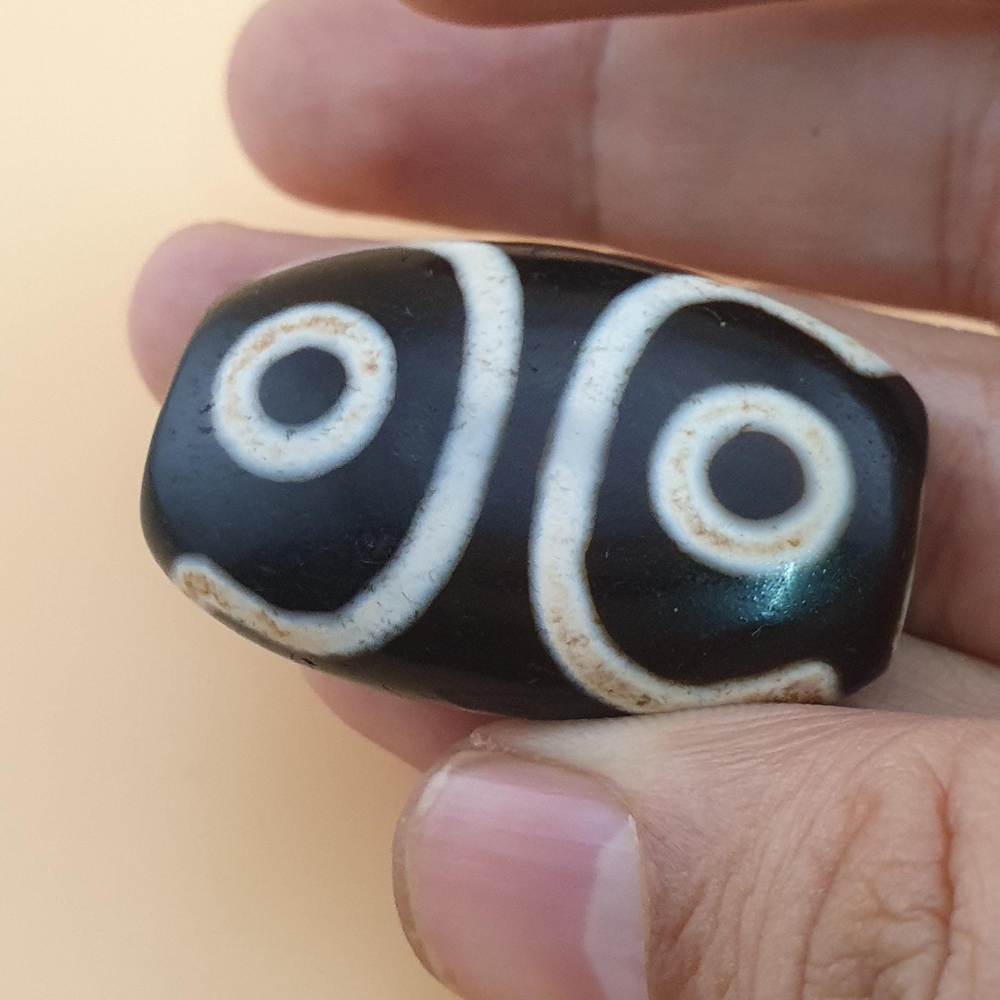 Vintage 3 Augen Himalaya Tibet Achate Dzi Perlen Amulett
