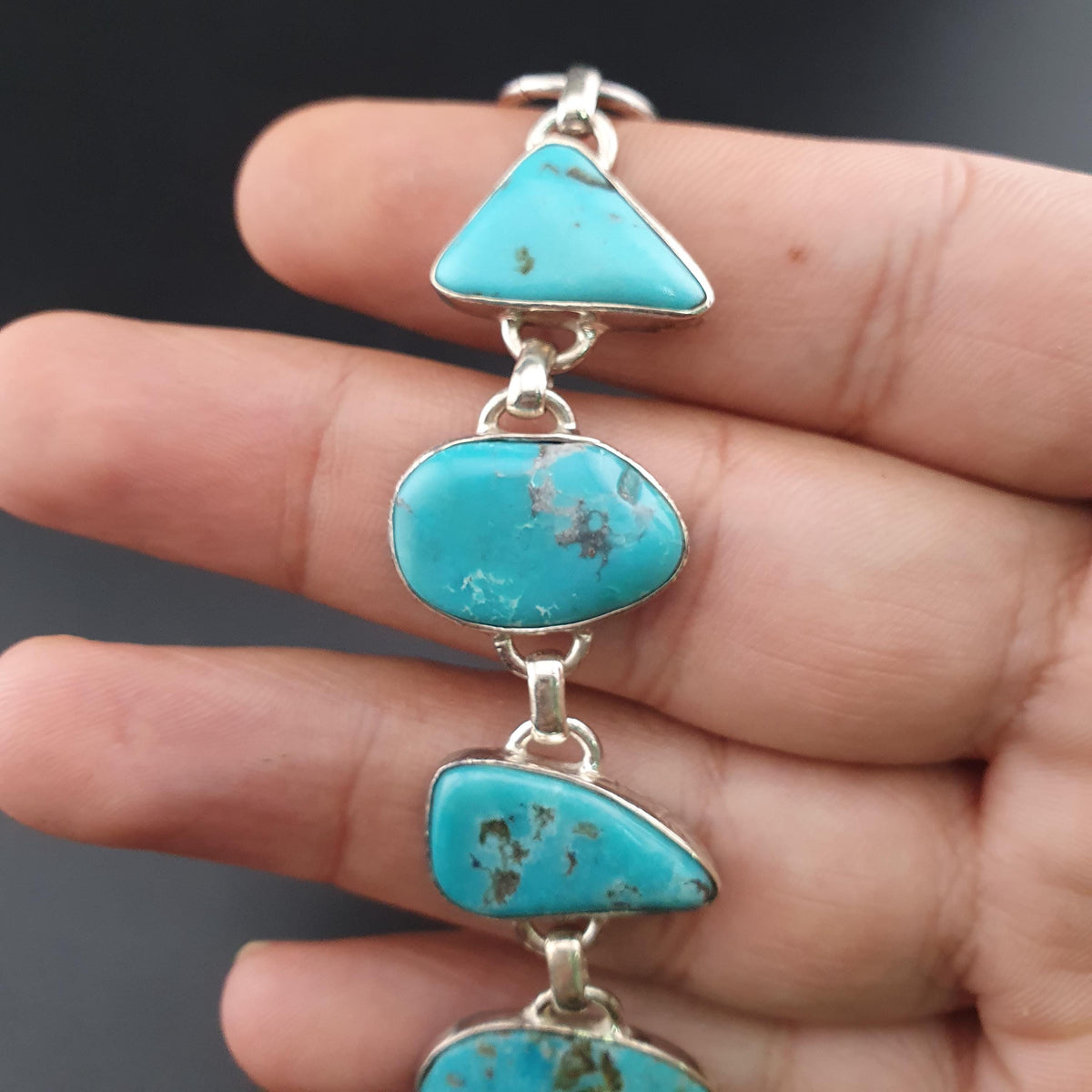 Bracelet en argent sterling et turquoise d'Arizona : Bijoux bohèmes style sud-ouest