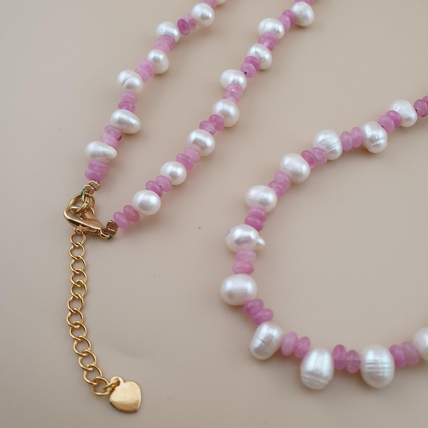 Delicate Pearl & Rose Quartz Necklace