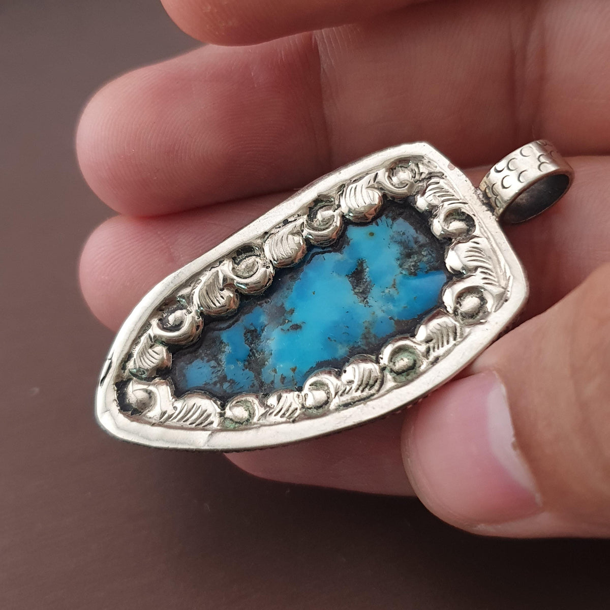 Vintage Turqouise & Brass Beatiful Desgin Pendant