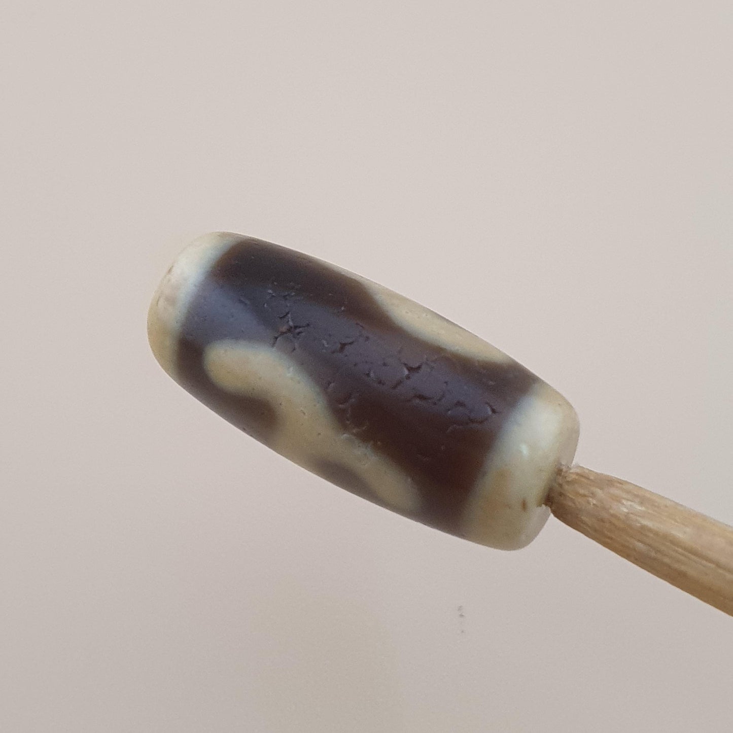 Vintage Unique Pattern Himalayan Tibetan Agate Dzi Bead Amulet